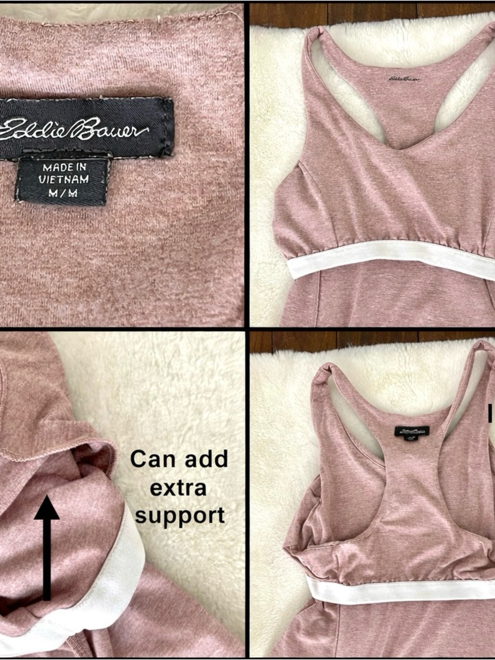 Eddie Bauer Coastal Breeze Active Dress Racerback Dusty Rose Size Medium - Picture 10 of 14